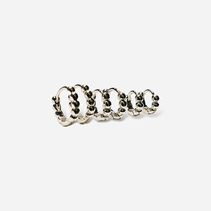 Silver BeadLine Hoops