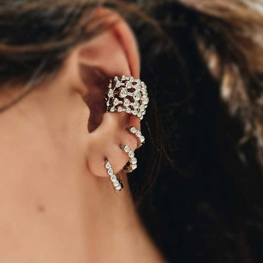 Silver BeadLine Hoops