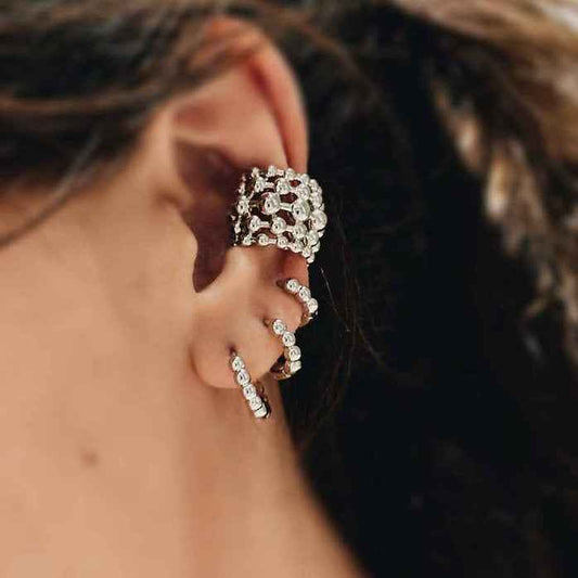 Silver BeadLine Hoops