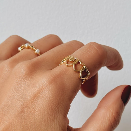 Anillo Eslabones Corazones