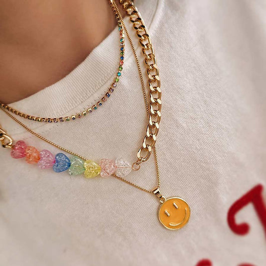 Collar Carita Feliz Amarilla