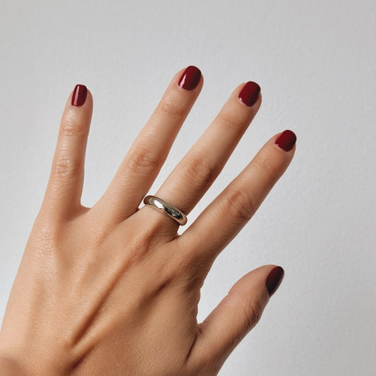 Anillo Clásico Plateado