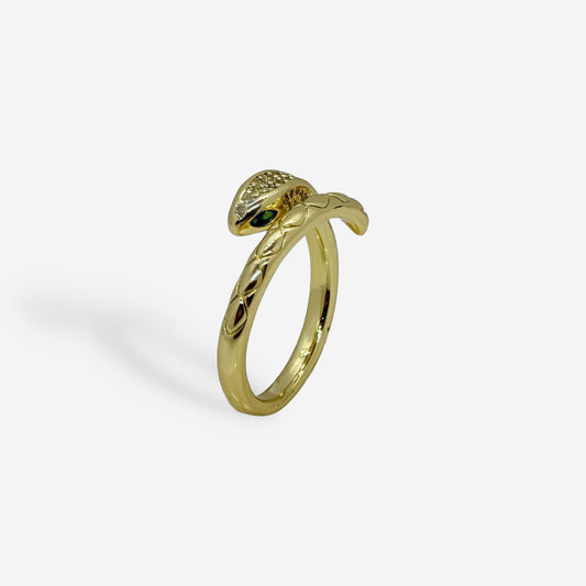 Anillo dorado elegante con circonias