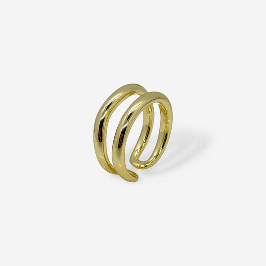 Anillo dorado moderno de doble aro
