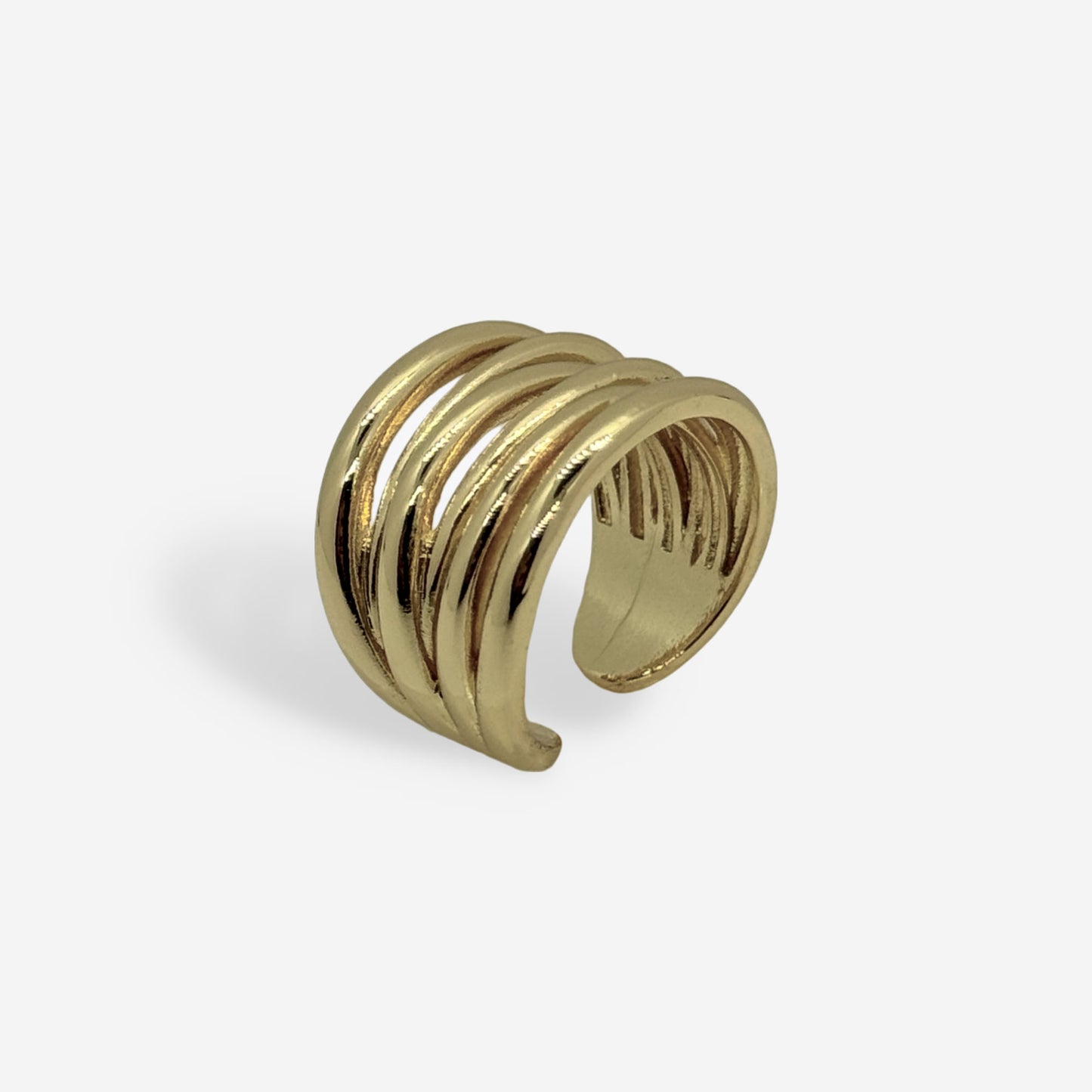 Anillo statement dorado para mujer con baño de oro
