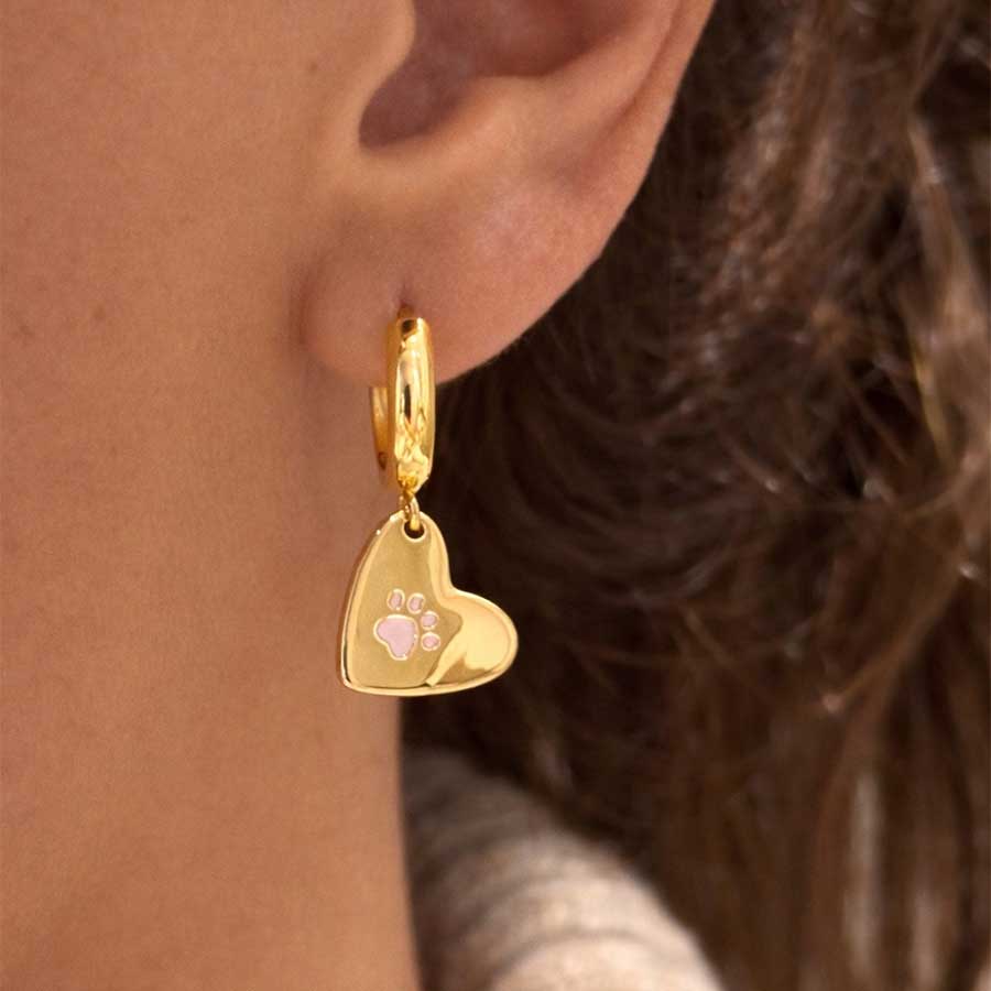 Candongas Corazón Huella Doradas