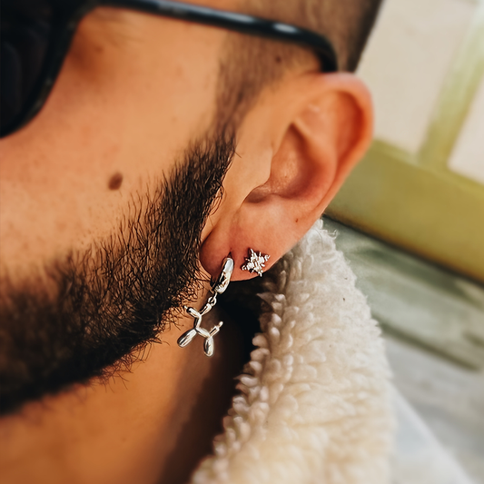 Candongas Perrito Globo Plateadas