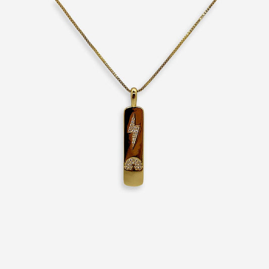 Collar Rayo y Arcoíris Dorado