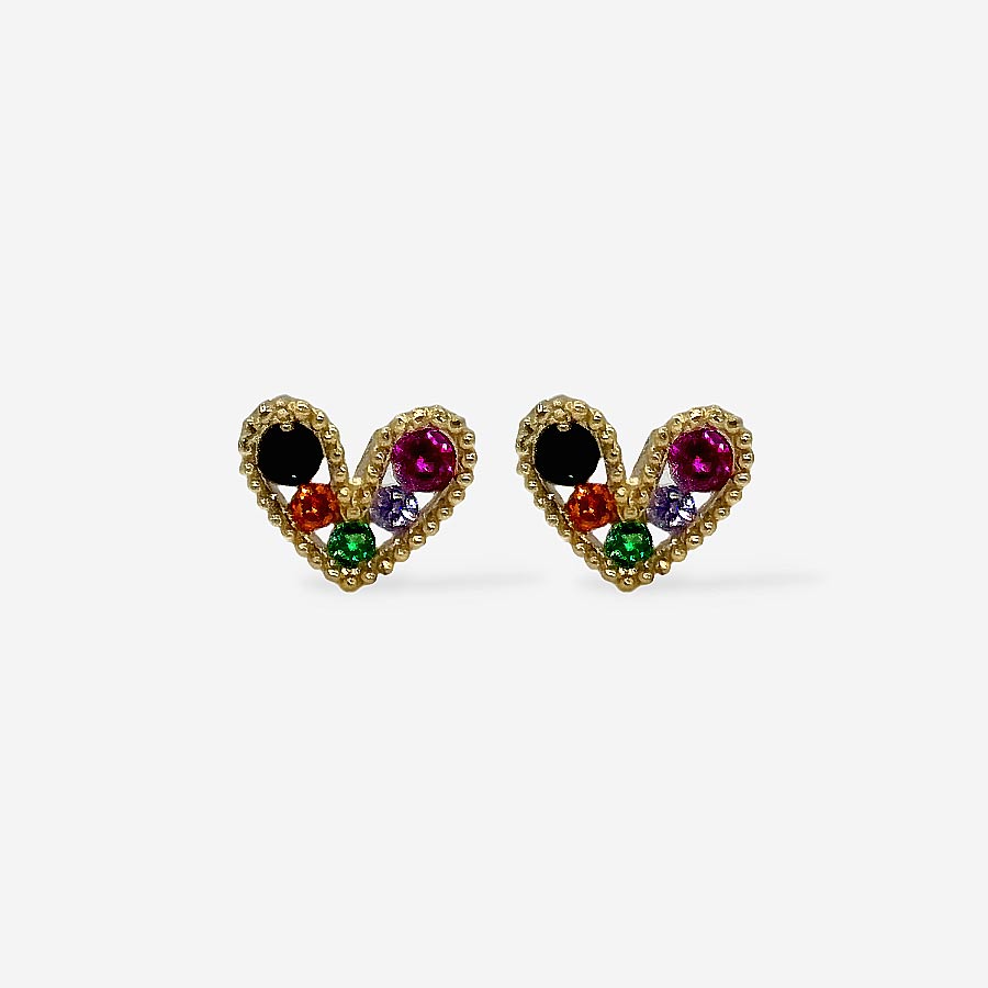 Accesorio mini topitos corazón dorados en versión multicolor