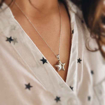 Collar Estrella Globo Plateada