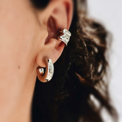 Candongas Mini Chunky Plateadas