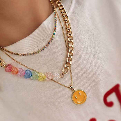 Collar Carita Feliz Amarilla