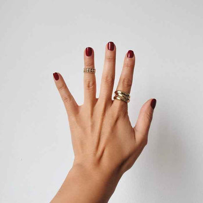 Anillo Líneas Doradas