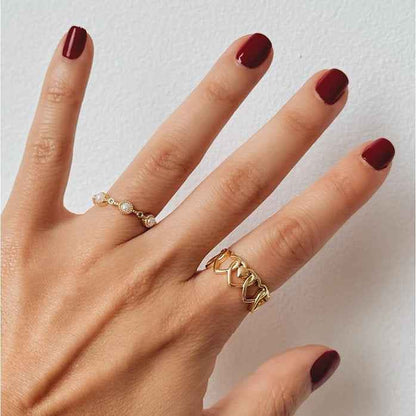 Anillo Eslabones Corazones