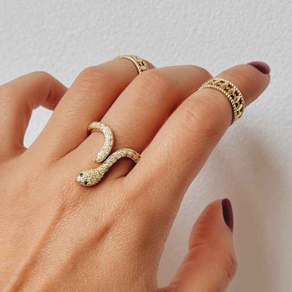 Anillo Serpiente Dorada