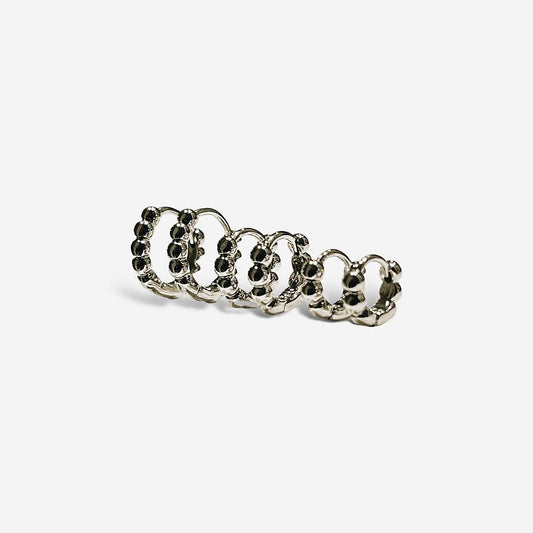 Silver BeadLine Hoops