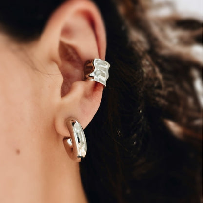 Candongas Mini Chunky Plateadas