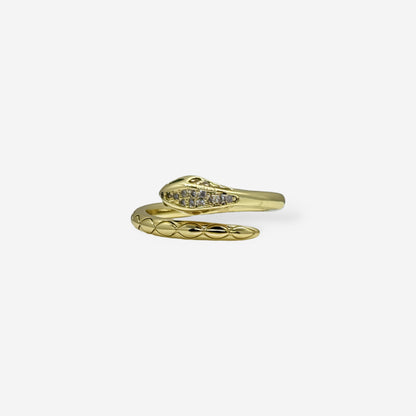Anillo dorado con diseño de serpiente