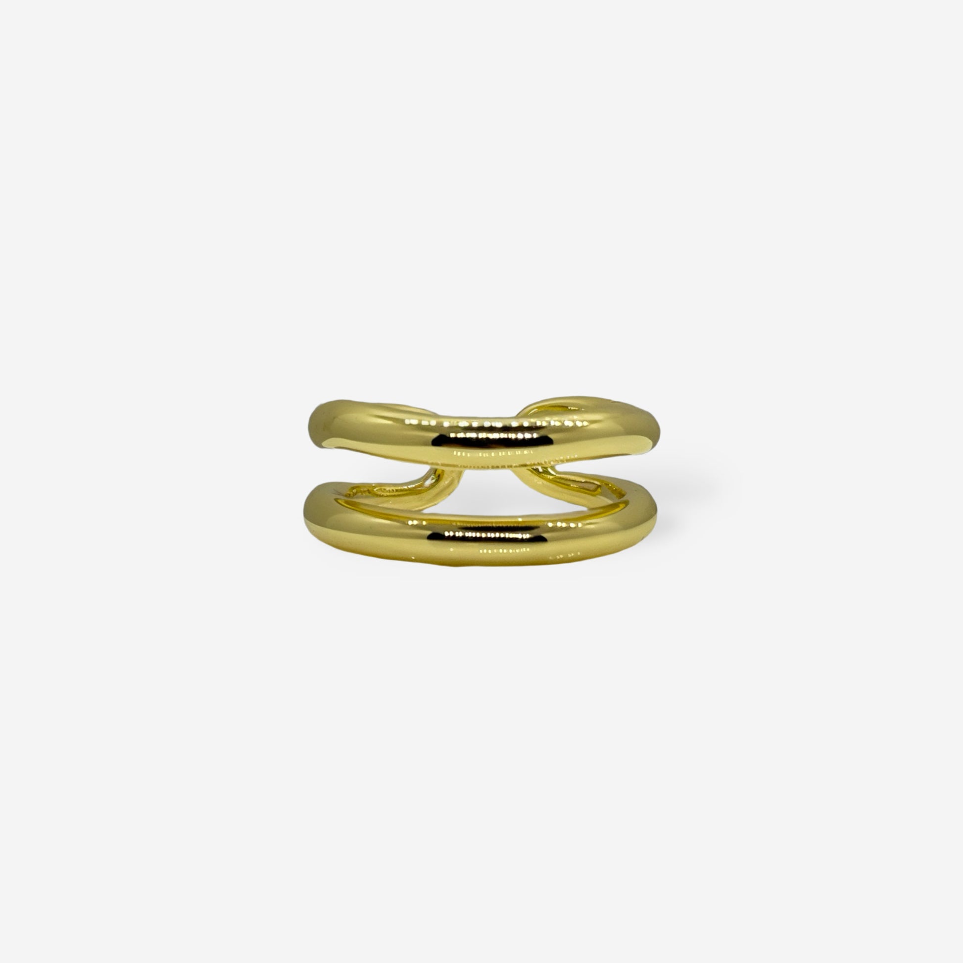 Anillo dorado minimalista doble banda