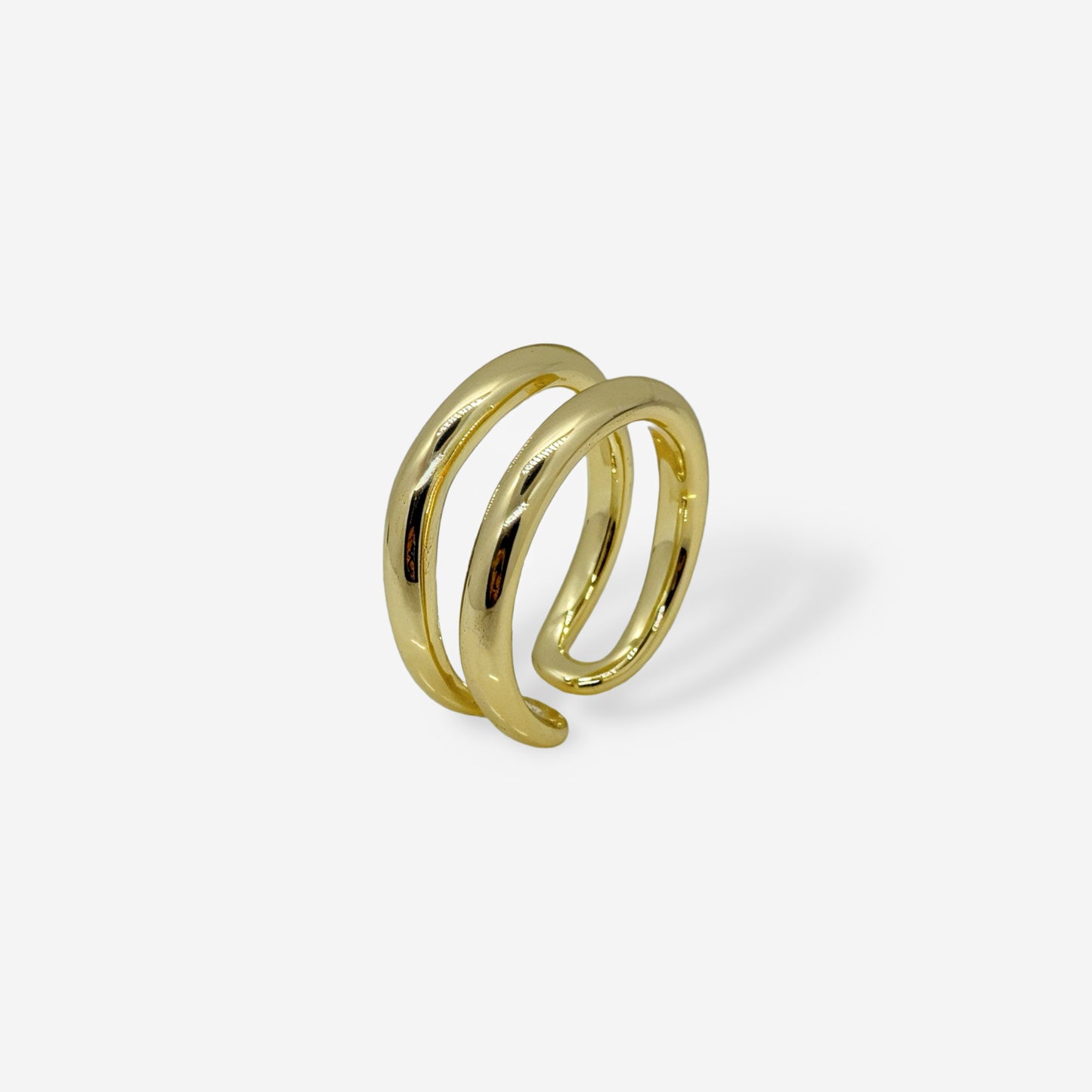 Anillo dorado moderno de doble aro