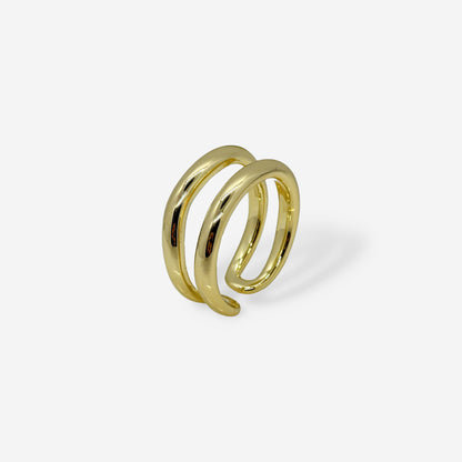 Anillo dorado moderno de doble aro