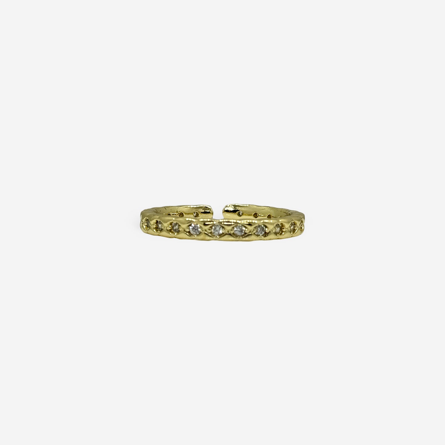 Anillo minimalista con circonias blancas 
