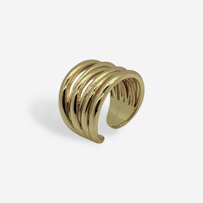 Anillo statement dorado para mujer con baño de oro