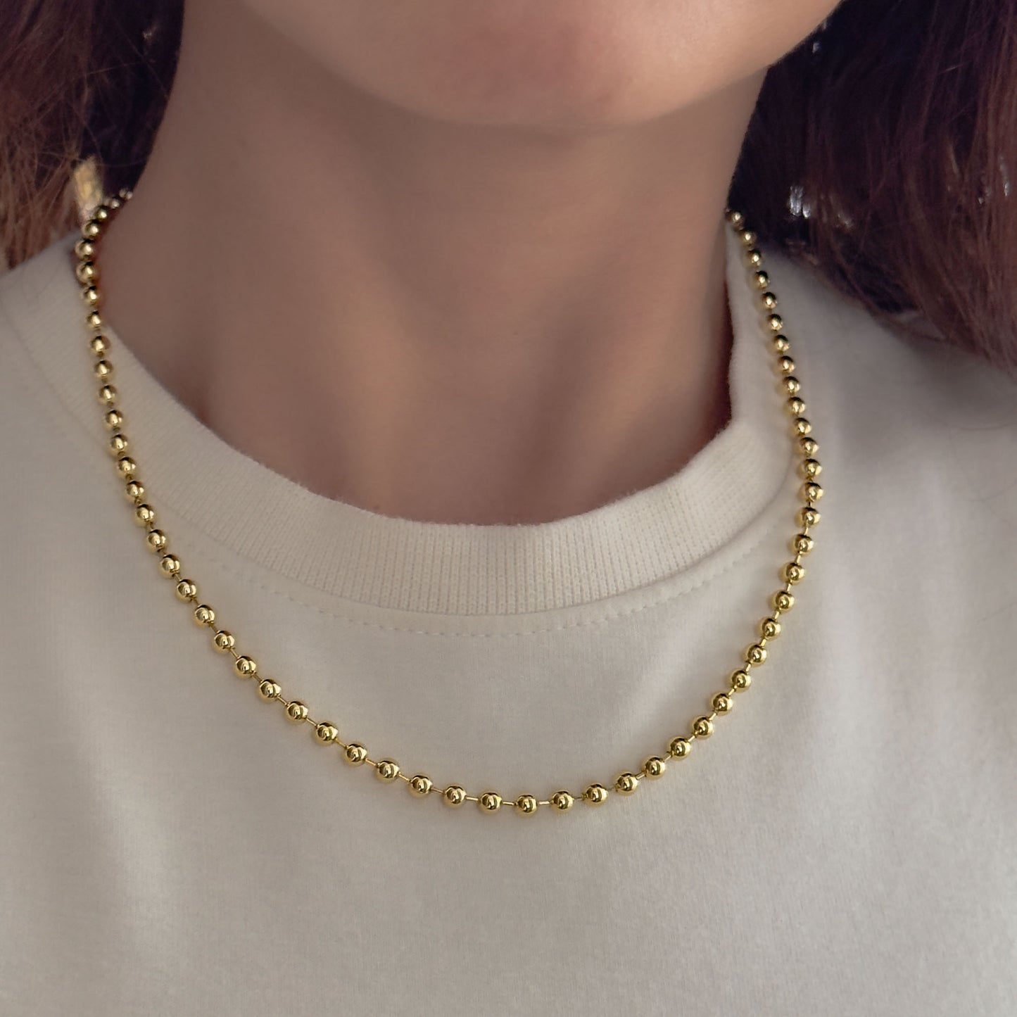 Collar de balines dorado 4mm