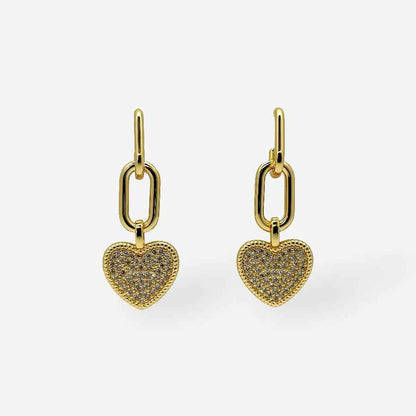 Corazones Dorados con Cadena