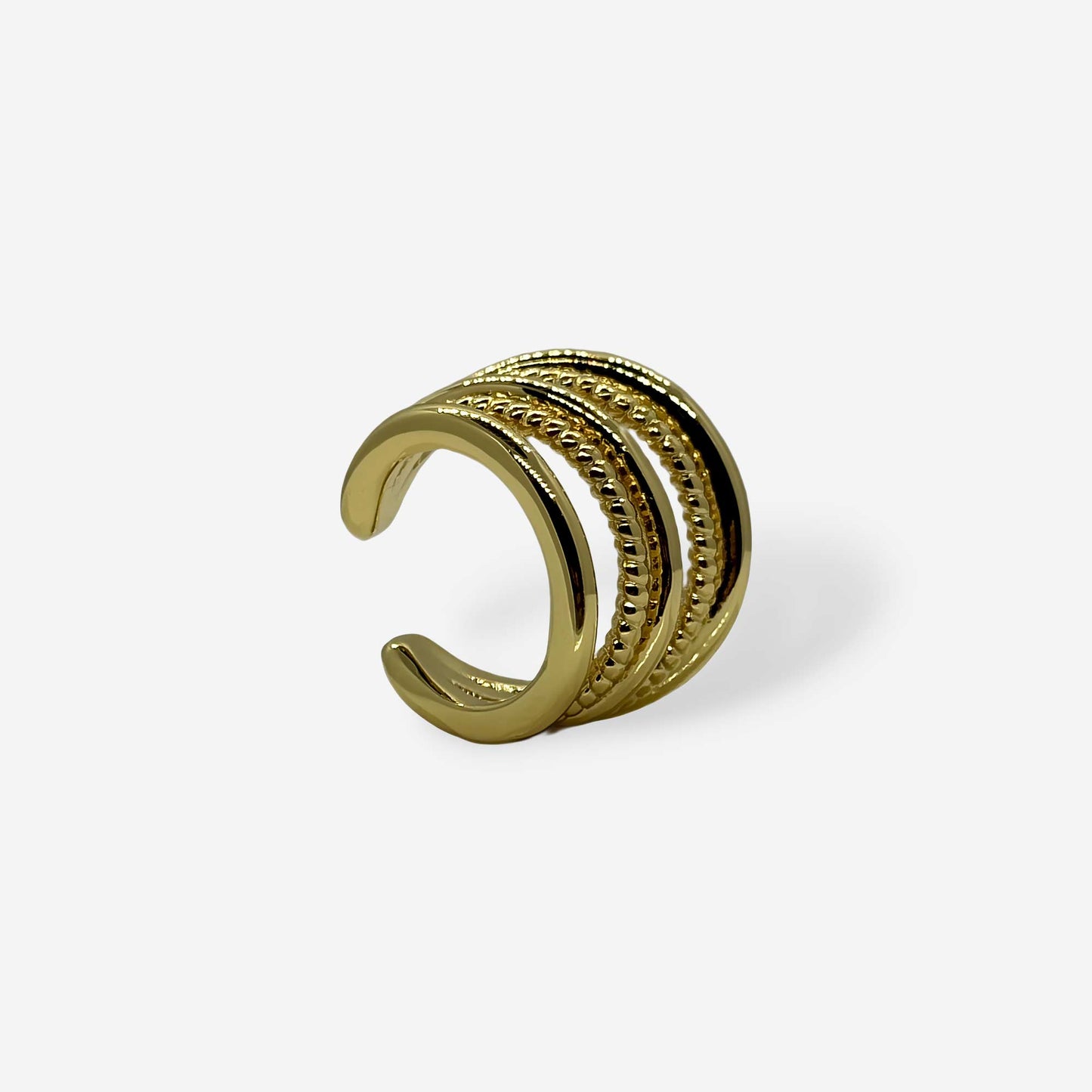 Earcuff dorado con 5 lineas en aumento