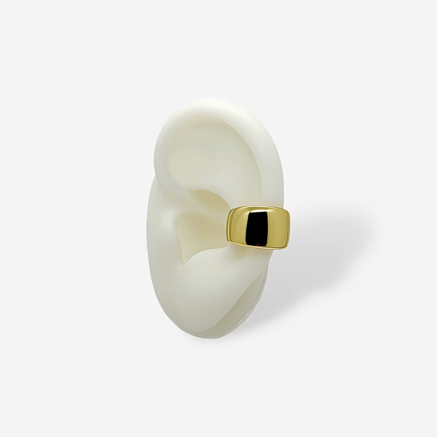 Earcuff dorado minimal rectangular sin perforación