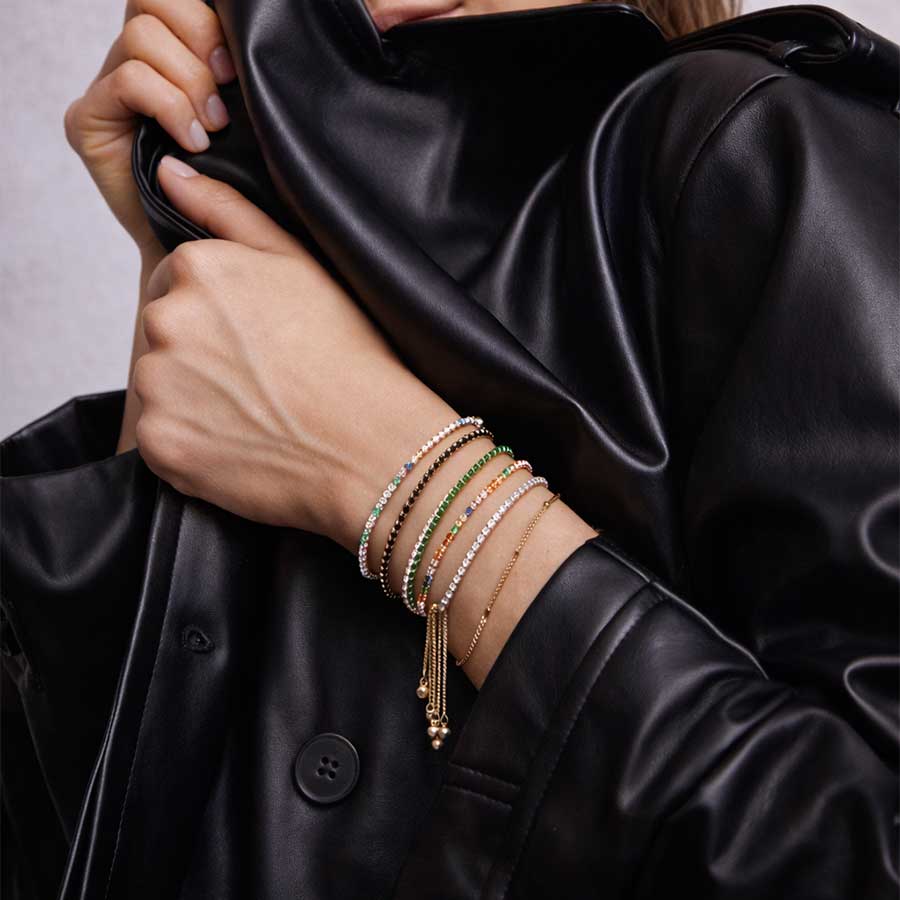 Pulsera Dorada Tenis de Circonias