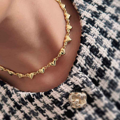 Collar Corazones Dorados