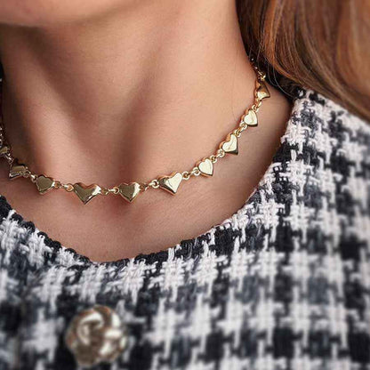 Collar Corazones Dorados