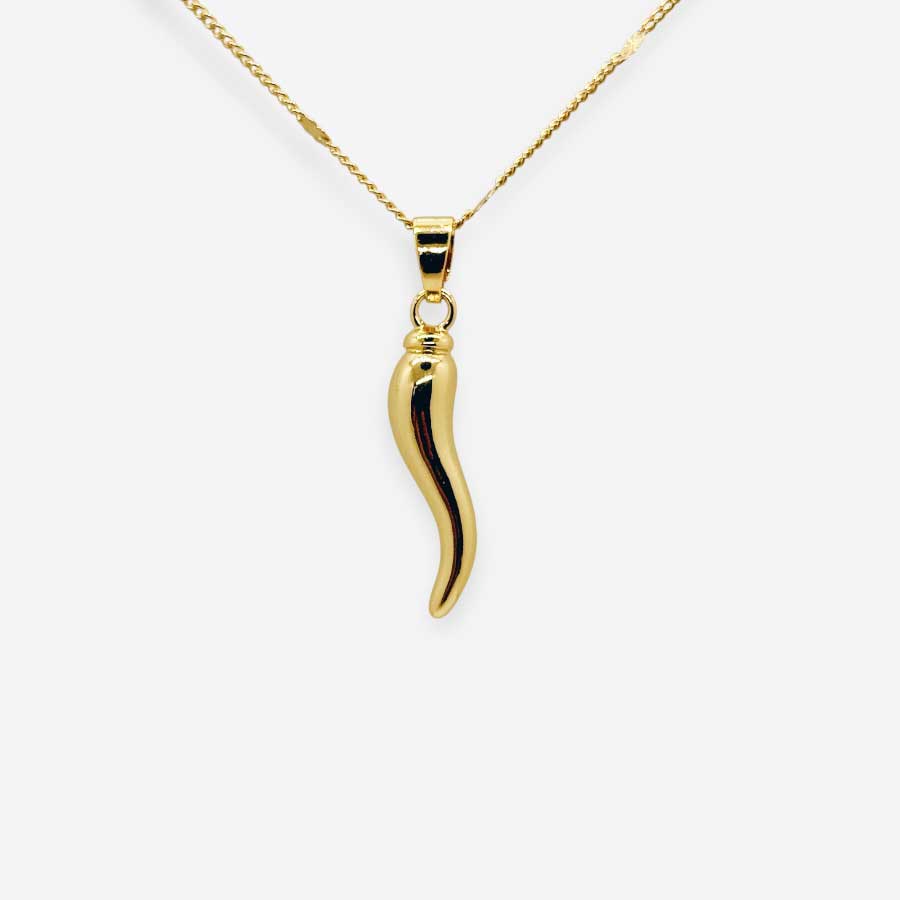 deta de cadena con dije de chile dorado