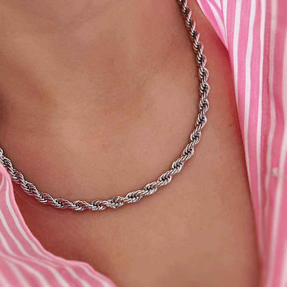 Cadena Rope Plateada