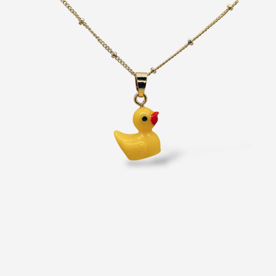 cadena con dije de pato amarillo