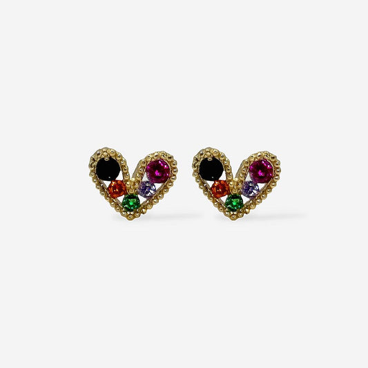 Accesorio mini topitos corazón dorados en versión multicolor