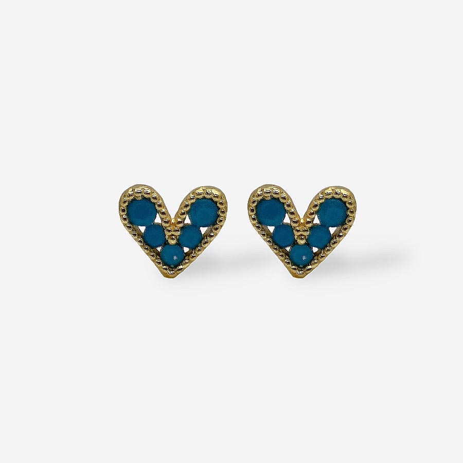 Accesorio mini topitos corazón baby blue dorados chic