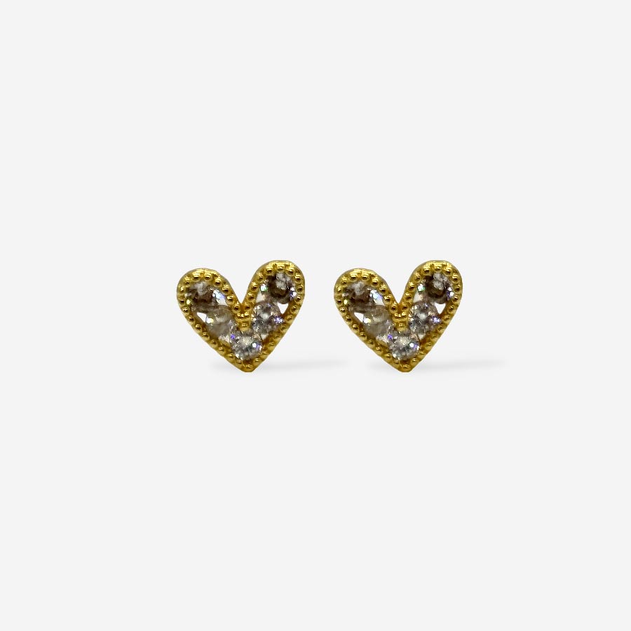 Accesorio mini topitos corazón blanco dorados chic
