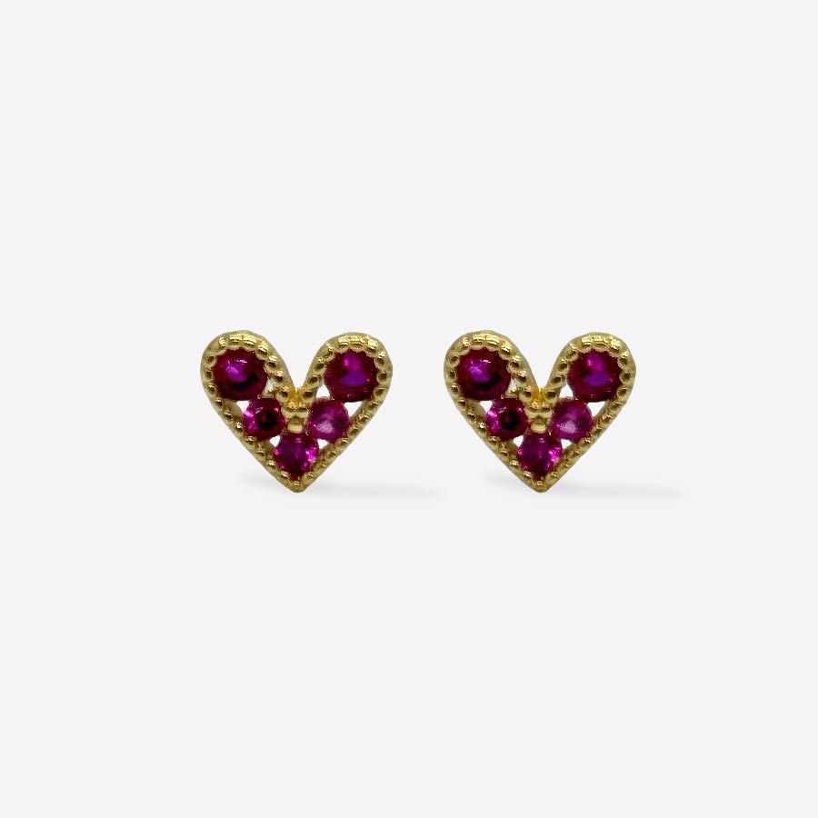 Accesorio mini topitos corazón fucsia dorados chic