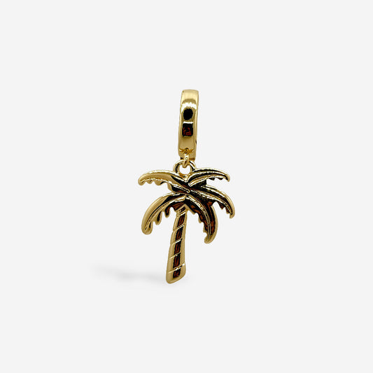 Dije dorado en forma de palmera con broche intercambiable