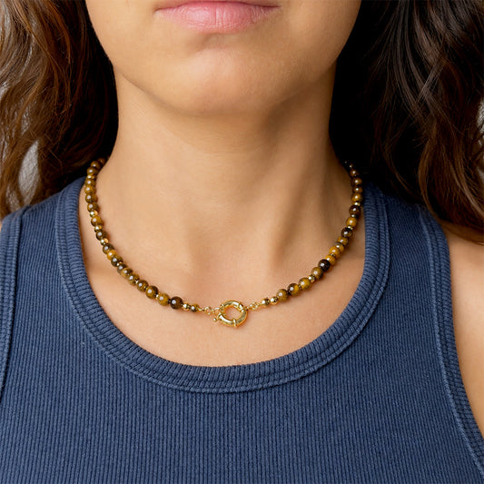 Collar de Ojo de Tigre Natural