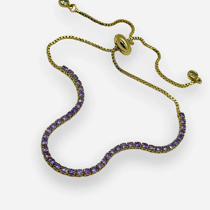 Pulsera Dorada Tenis de Circonias