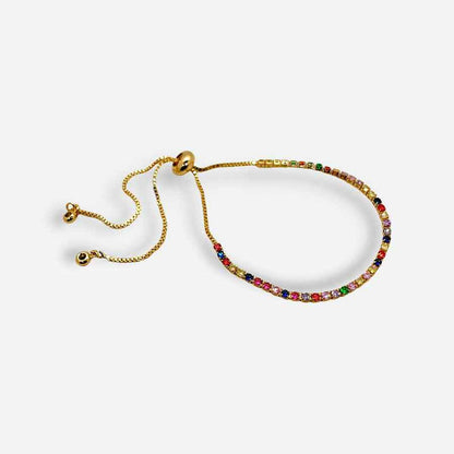 Pulsera Dorada Tenis de Circonias