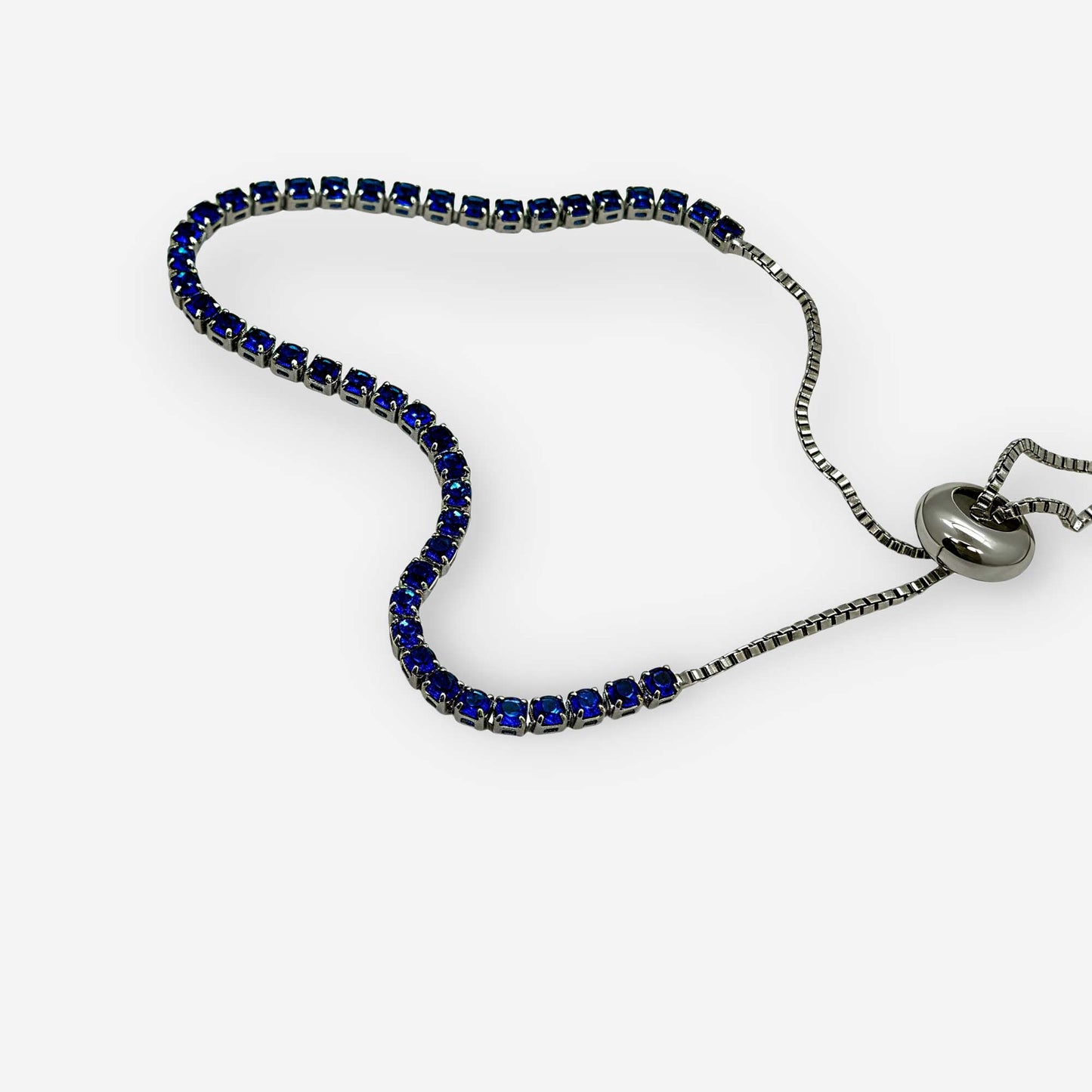 Pulsera Plateada Tenis de Circonias