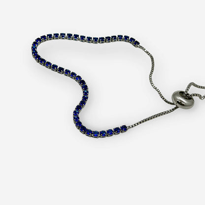 Pulsera Plateada Tenis de Circonias