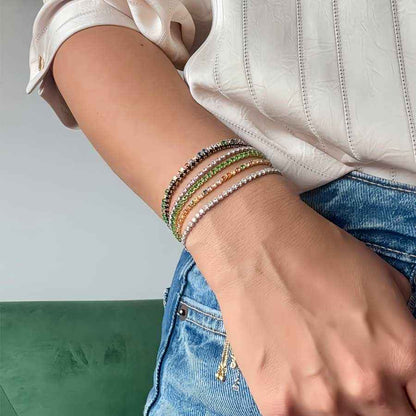 Pulsera Dorada Tenis de Circonias
