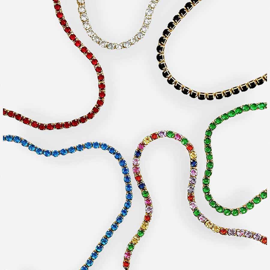 Pulsera Dorada Tenis de Circonias