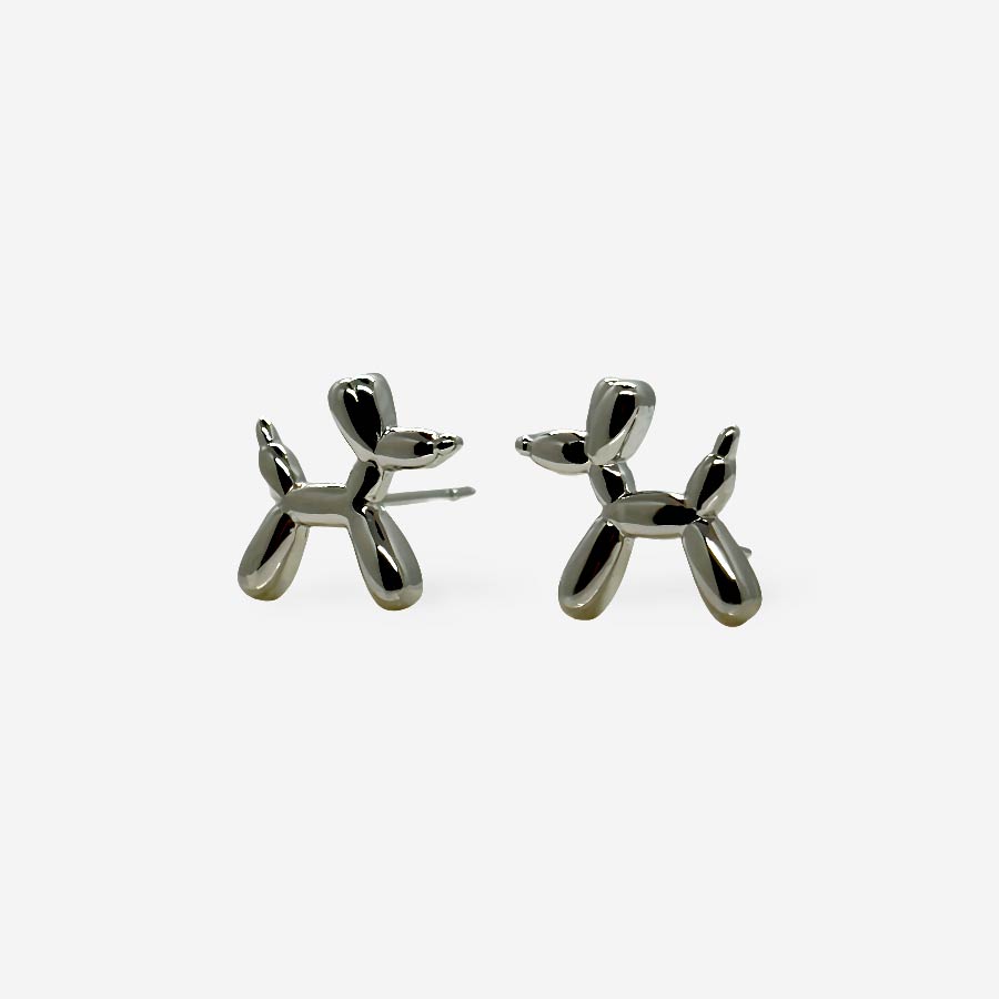 Topitos plateados en forma de perrito balloon